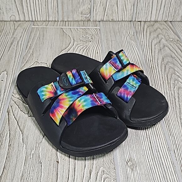 Chaco Chillos Tie Dye Slide Sandals Kids Size 3 - Picture 8 of 11